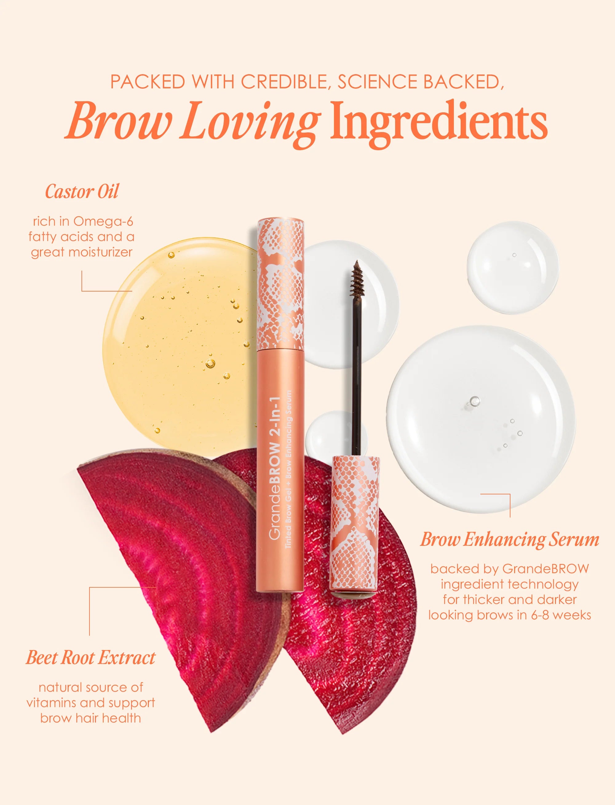 Grande Cosmetics 2-In-1 Tinted Brow Gel + Brow Enhancing Serum