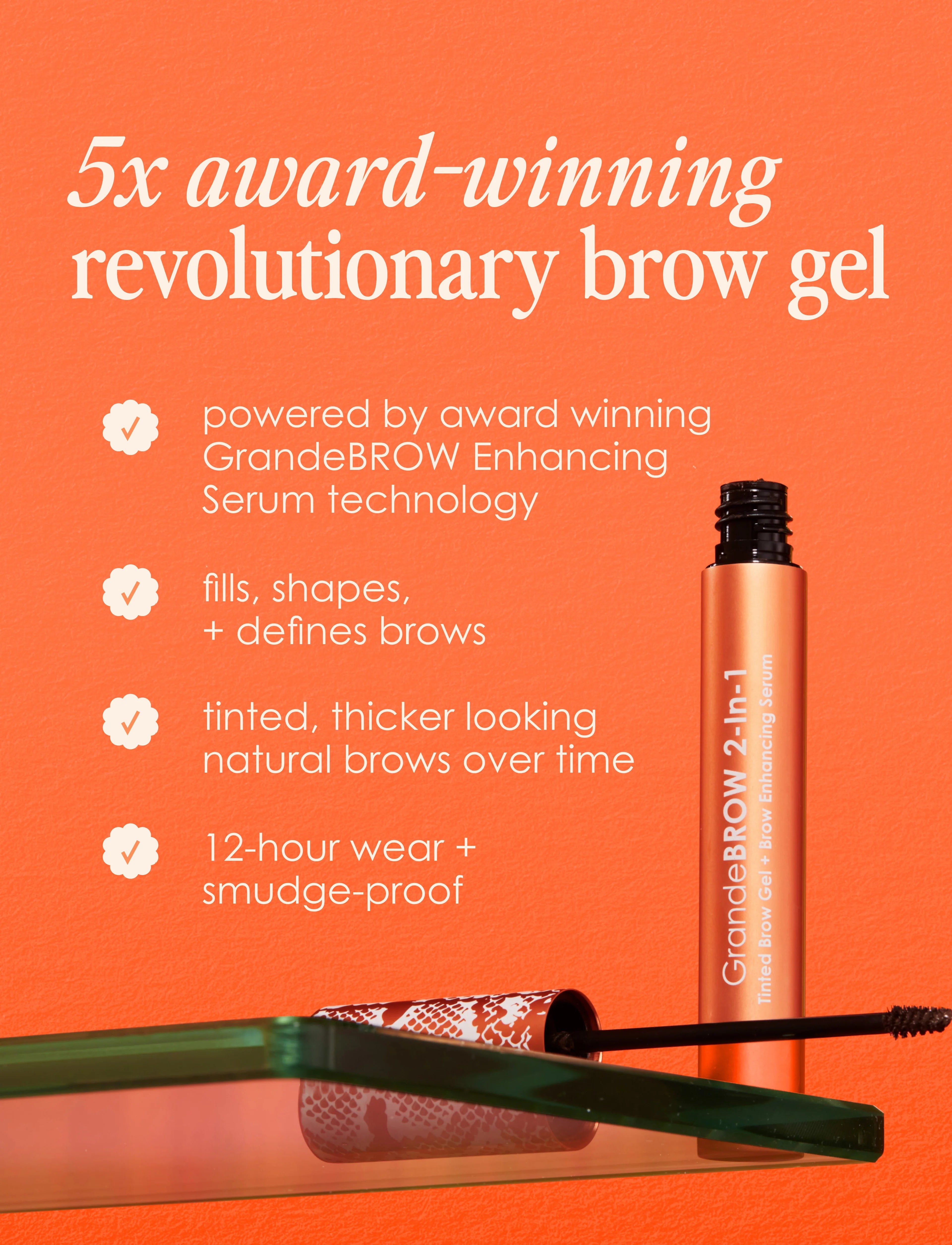 Grande Cosmetics 2-In-1 Tinted Brow Gel + Brow Enhancing Serum