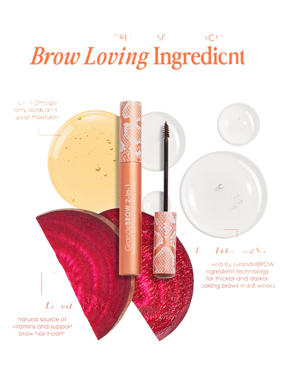Grande Cosmetics 2-In-1 Tinted Brow Gel + Brow Enhancing Serum