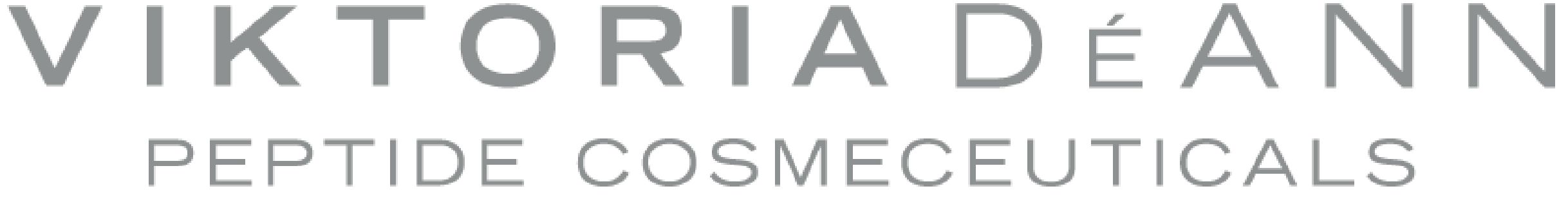 Viktoria DeAnn Peptide Cosmeceuticals logo on a white background