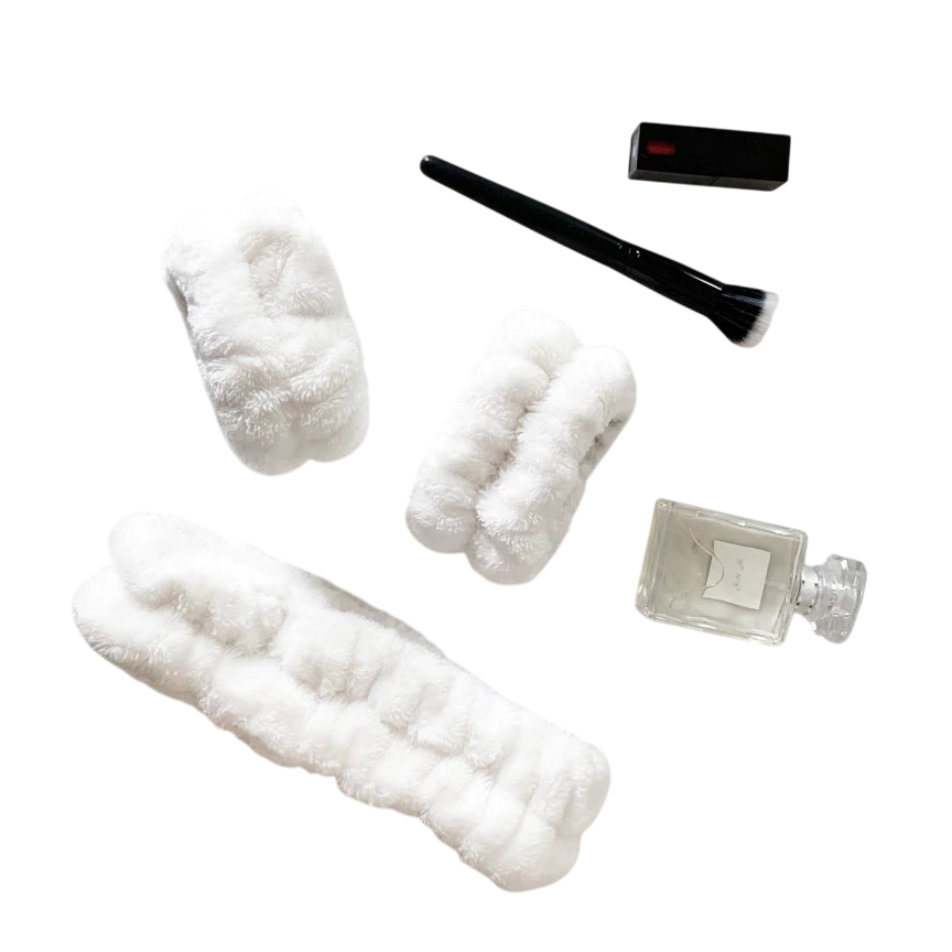 Face Washing Spa Headband And Wristband Set