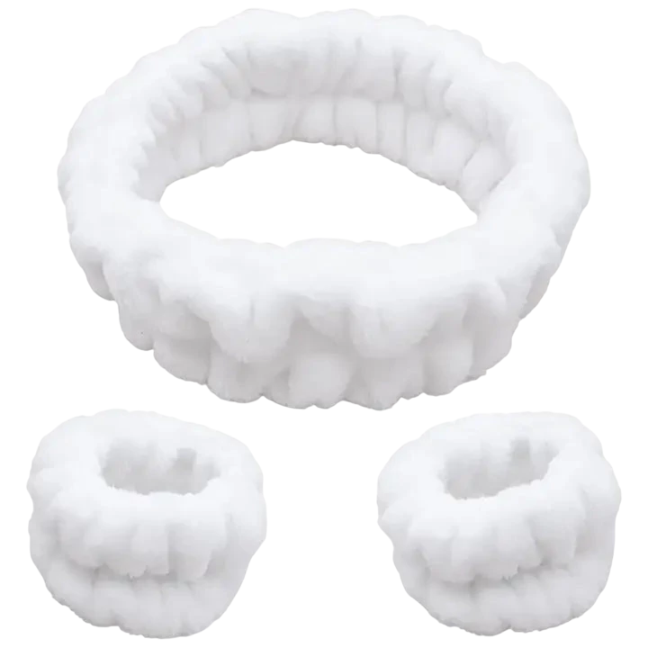 Face Washing Spa Headband And Wristband Set
